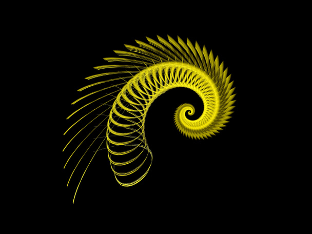 Abstrakcja Fraktal yellow wzór - Zdjęcie, obraz