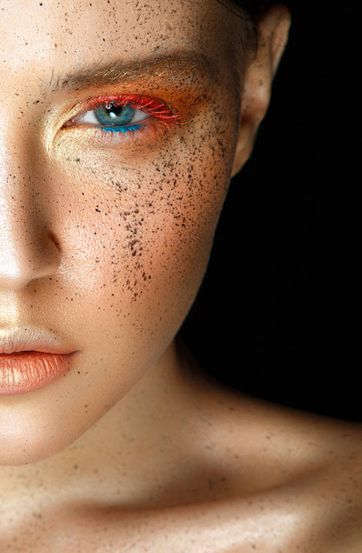 Woman with sparkles on face - Foto, immagini