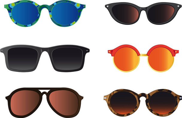 Set of realistic sunglasses - Vector, Image