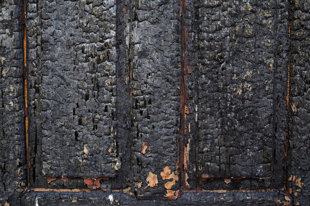 charred wall as a background - Photo, Image