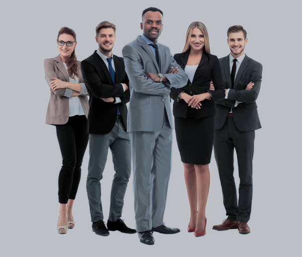Group of smiling business people. Isolated over white background - Zdjęcie, obraz