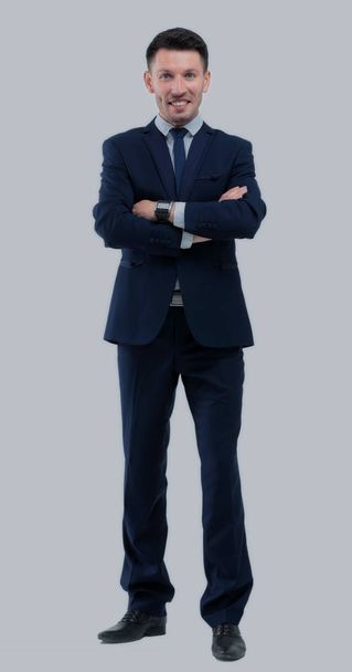 Handsome businessman standing  isolated on white background - Foto, Imagen