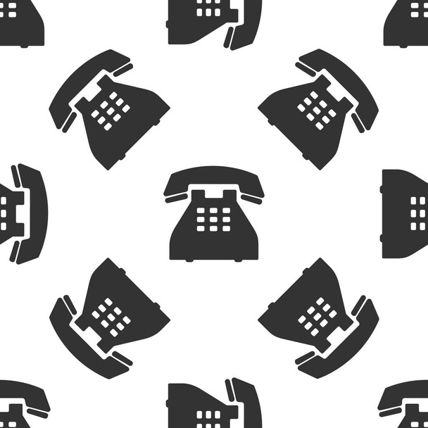 Icono del teléfono patrón sin costuras sobre fondo blanco. Teléfono fijo. Diseño plano. Ilustración vectorial
 - Vector, Imagen