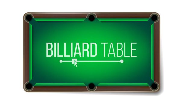 Empty Billiard Table Vector. Green Game Snooker Table. Top View. Isolated On White Background Illustration - Vector, Image