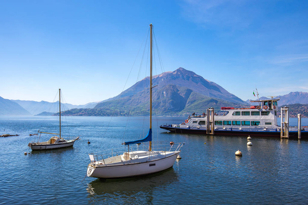 Ferry boat in Lake Como travel in Italy - 写真・画像