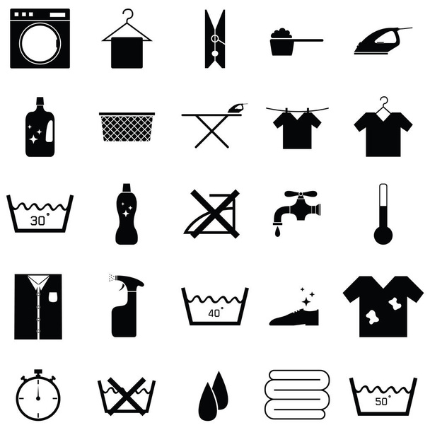 il set di icone della lavanderia
 - Vettoriali, immagini