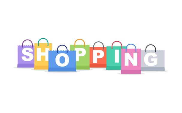 Colorful shopping bags - Vector, imagen