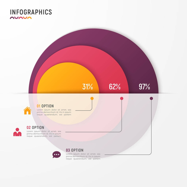Vector circle chart infographic template for presentations, adve - Vecteur, image