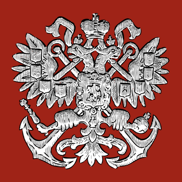 A heraldic two-headed eagle - symbol of power - Vector, Image