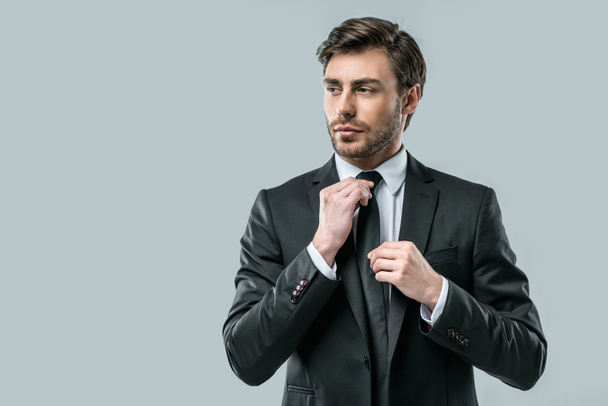 businessman in suit wearing tie - Фото, изображение