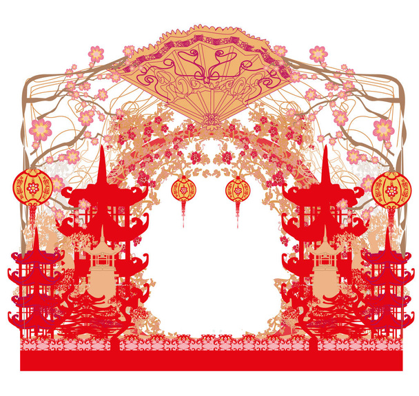 Mid-Autumn Festival for Chinese New Year - frame - Вектор,изображение