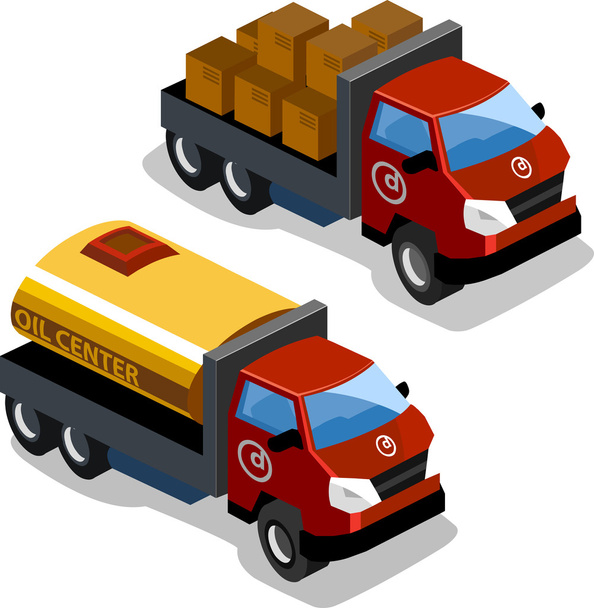 ισομετρική πετρελαίου φορτηγό - Διάνυσμα, εικόνα