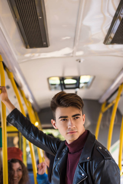 handsome man in bus - Foto, afbeelding