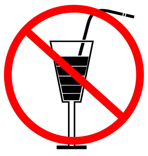 No drinking symbol in white background - Vector, Image