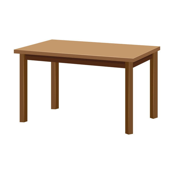Ξύλινο τραπέζι απομονωθεί εικονογράφηση - Διάνυσμα, εικόνα