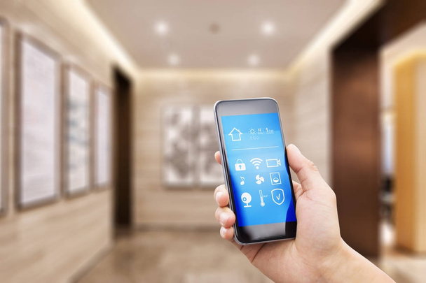 mobile phone in smart home - Photo, Image
