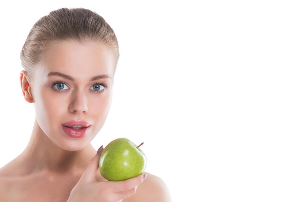 Perfect woman with apple - Photo, Image
