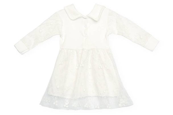 тепла дитяча сукня ізольована на білому фоні
 - Фото, зображення