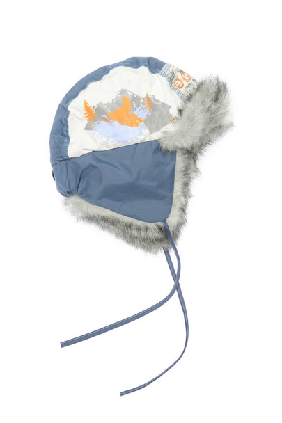 baby hat ear flaps isolated on white - Photo, Image