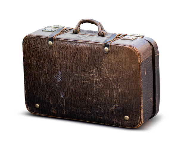 Old worn case isolated on white with clipping path - Photo, Image