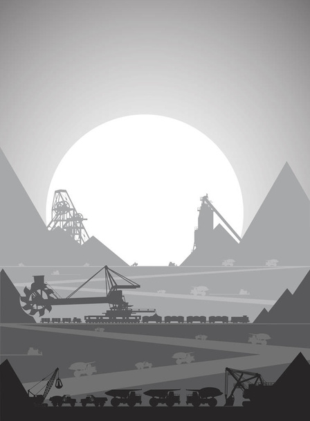 Těžební jámy pro těžbu rudy - Vektor, obrázek