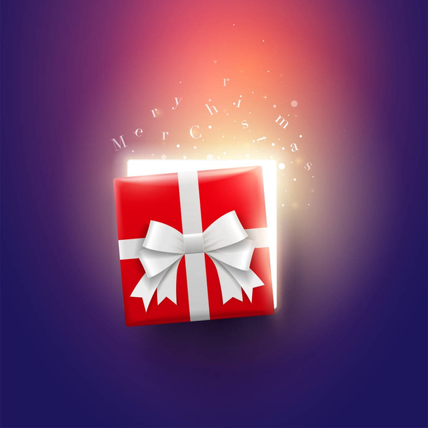 Caja de regalo de Navidad con luces mágicas
 - Vector, imagen
