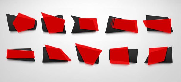 red banners set - Vector, Image