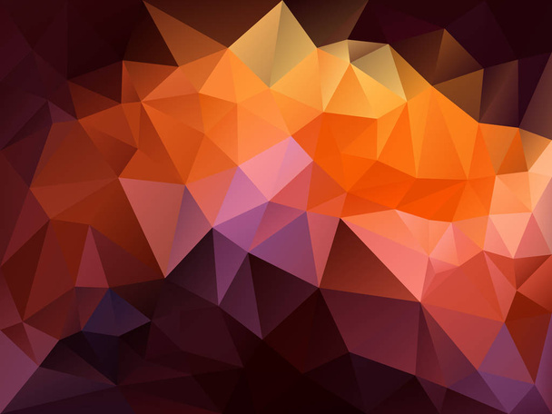 διάνυσμα φόντο αφηρημένη ακανόνιστο πολύγωνο με ένα μοτίβο τρίγωνο στο Φθινοπωρινό χρώμα - καυτό ζωντανό κόκκινο, πορτοκαλί, μοβ, ροζ, καφέ και Βουργουνδίας - Διάνυσμα, εικόνα