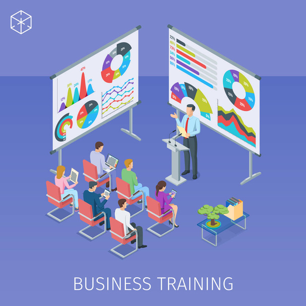 banner on theme business training - Vector, Image
