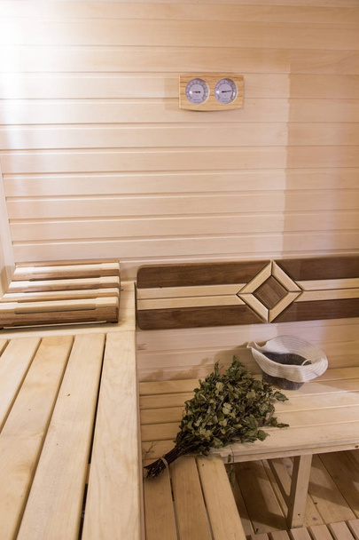 interior of the sauna. lighting and atmosphere - Photo, Image