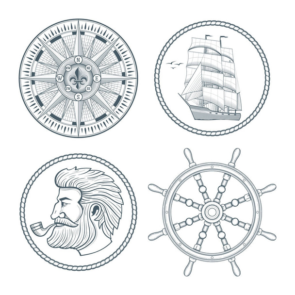 Set of vintage emblems - Vector, Image
