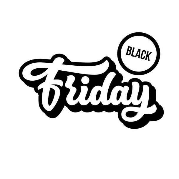 Black Friday Sale Lettering Badge - Vector, imagen