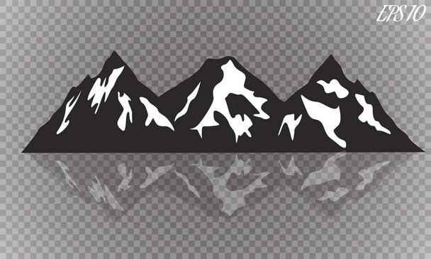Conjunto de silhuetas de cumes de montanha no fundo branco
. - Vetor, Imagem
