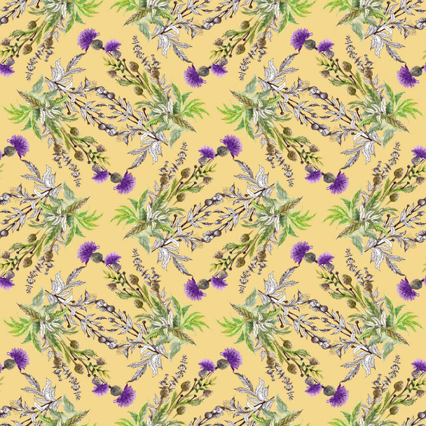 Seamless pattern with wildflowers - Fotó, kép