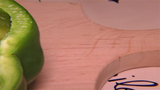 Green Paprika  Close Up, Detail, Macro - Felvétel, videó