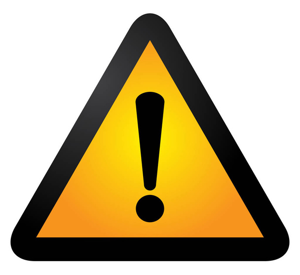 Black and yellow triangle warning alert sign vector illustration. Caution 3d attention sign black and yellow. Black exclamation point. Note, care, notice mark - Vector, Image