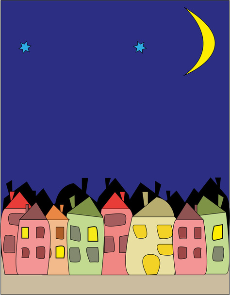 El dibujo vectorial de la ilustración - la ciudad nocturna
 - Vector, imagen