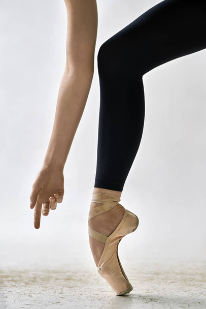 Ballet dancer posing in studio - Fotó, kép