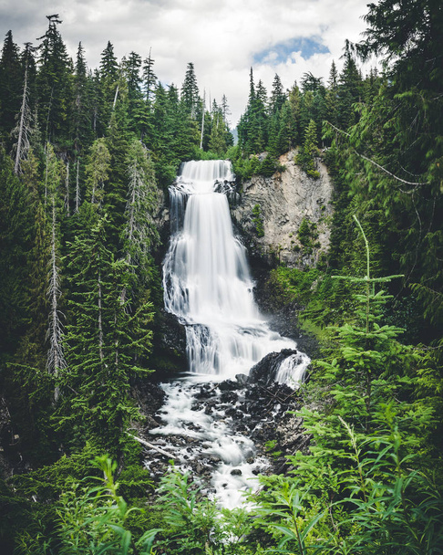 Hermosa cascada larga exposición en British Columbia Wilderness
 - Foto, Imagen