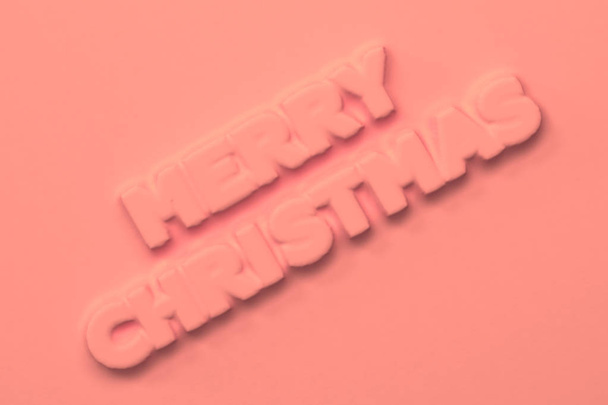 Red Merry Christmas words bas-relief - Φωτογραφία, εικόνα