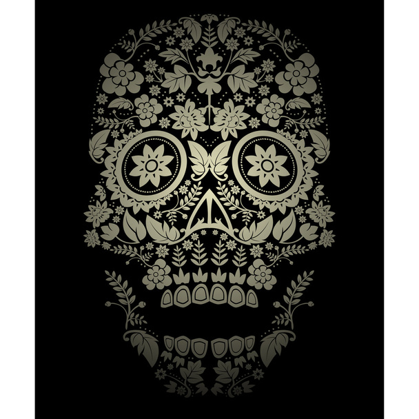 Day of the dead skull spooky background - Vector, Image