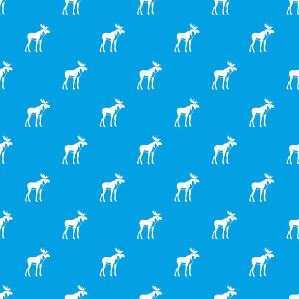 Moose pattern seamless blue - Vetor, Imagem