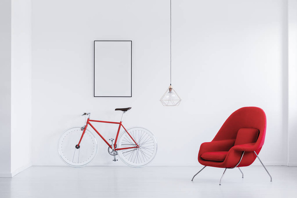 Red and white bicycle - Photo, image