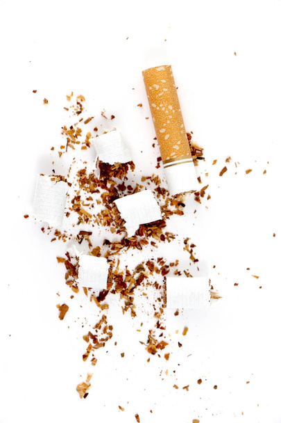cut Cigarette isolated on a white background - Foto, Imagem