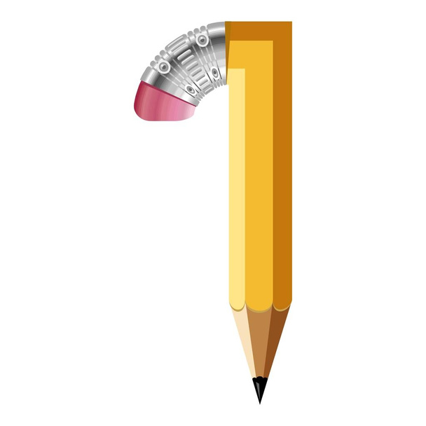 Number one pencil icon, cartoon style - Vecteur, image