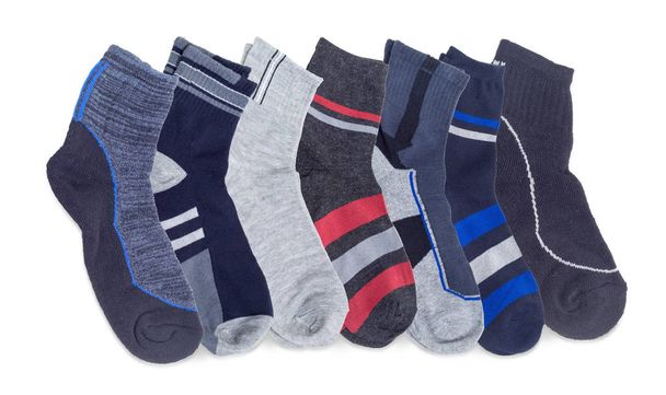 Several different men's socks on a white background - Photo, Image