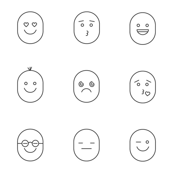 Conjunto de ícones de sorrisos
 - Vetor, Imagem