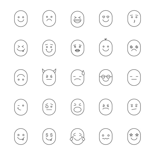 Smileys icons set - Vector, afbeelding
