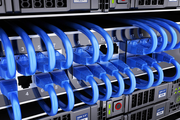 Databáze a připojení kabelu server - Fotografie, Obrázek
