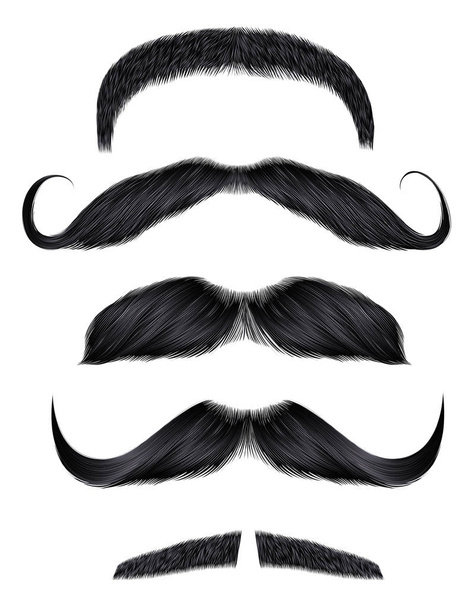 set vector mustache black colors. - Vector, Image